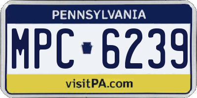 PA license plate MPC6239