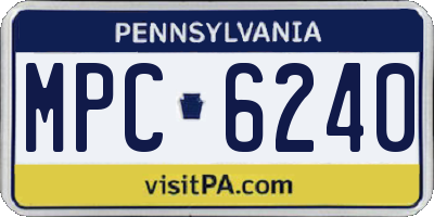 PA license plate MPC6240