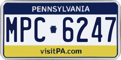 PA license plate MPC6247