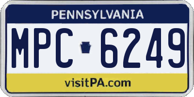 PA license plate MPC6249