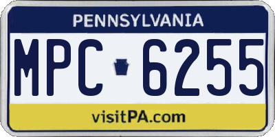 PA license plate MPC6255