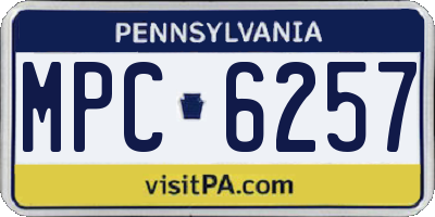 PA license plate MPC6257