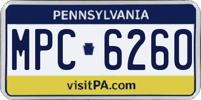 PA license plate MPC6260