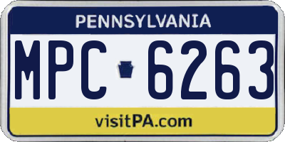 PA license plate MPC6263