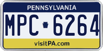 PA license plate MPC6264