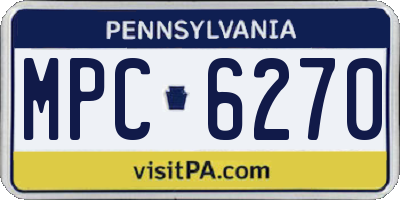 PA license plate MPC6270