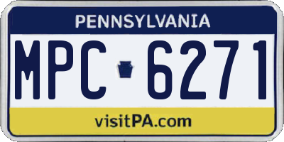 PA license plate MPC6271