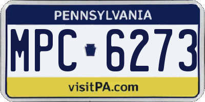 PA license plate MPC6273