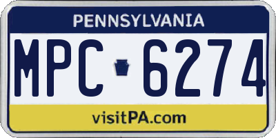 PA license plate MPC6274
