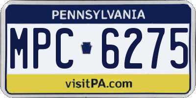 PA license plate MPC6275