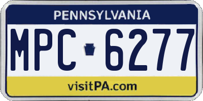 PA license plate MPC6277