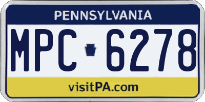PA license plate MPC6278