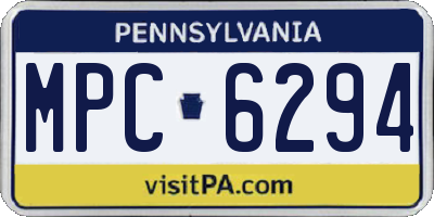 PA license plate MPC6294
