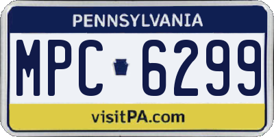 PA license plate MPC6299