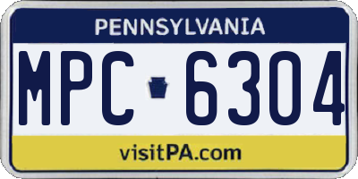 PA license plate MPC6304