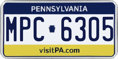 PA license plate MPC6305