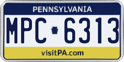PA license plate MPC6313