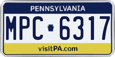 PA license plate MPC6317
