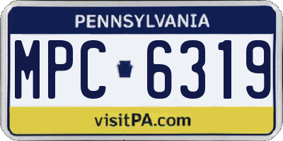 PA license plate MPC6319
