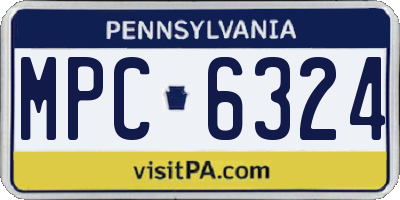PA license plate MPC6324