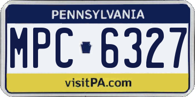 PA license plate MPC6327
