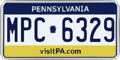 PA license plate MPC6329