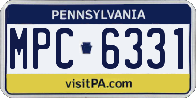 PA license plate MPC6331