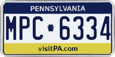 PA license plate MPC6334