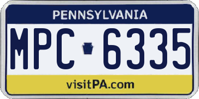 PA license plate MPC6335