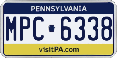 PA license plate MPC6338