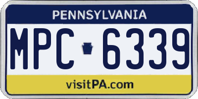 PA license plate MPC6339