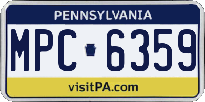 PA license plate MPC6359