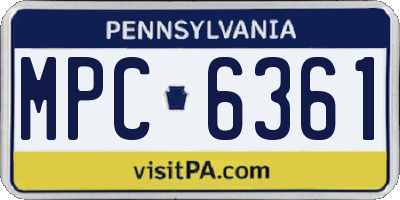 PA license plate MPC6361