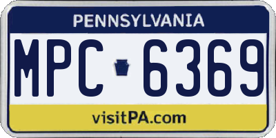 PA license plate MPC6369