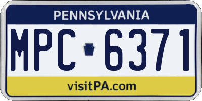 PA license plate MPC6371