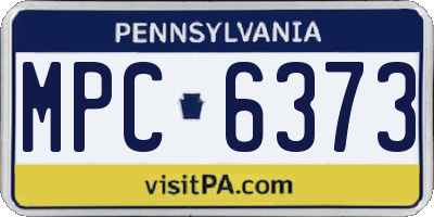PA license plate MPC6373
