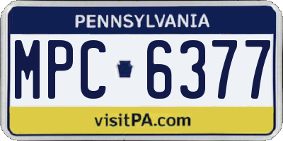 PA license plate MPC6377