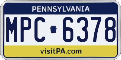PA license plate MPC6378