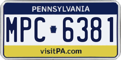 PA license plate MPC6381