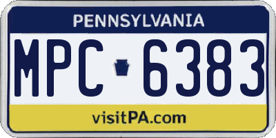 PA license plate MPC6383