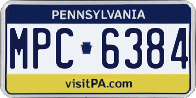 PA license plate MPC6384