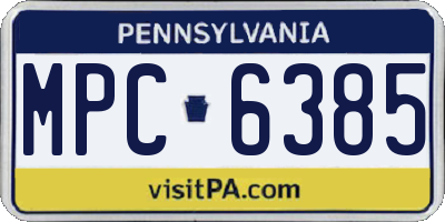 PA license plate MPC6385