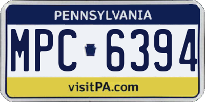PA license plate MPC6394