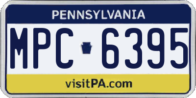PA license plate MPC6395