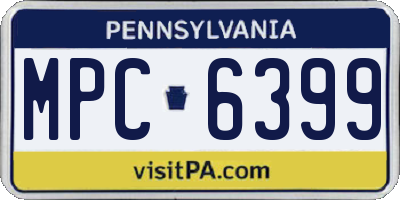 PA license plate MPC6399