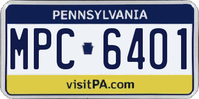 PA license plate MPC6401