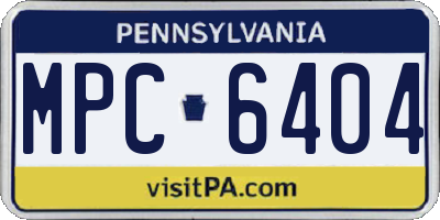 PA license plate MPC6404