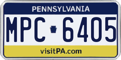 PA license plate MPC6405