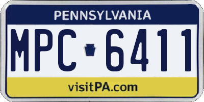 PA license plate MPC6411