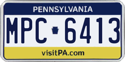 PA license plate MPC6413
